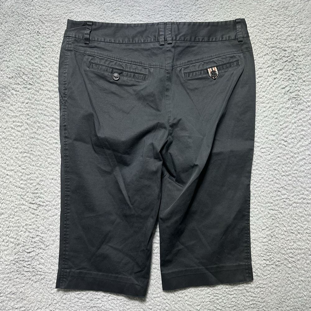 Burberry Jeans Women's 6 Black Chino Casual Capri Vtg‎ London Preppy Academia - Picture 9 of 10